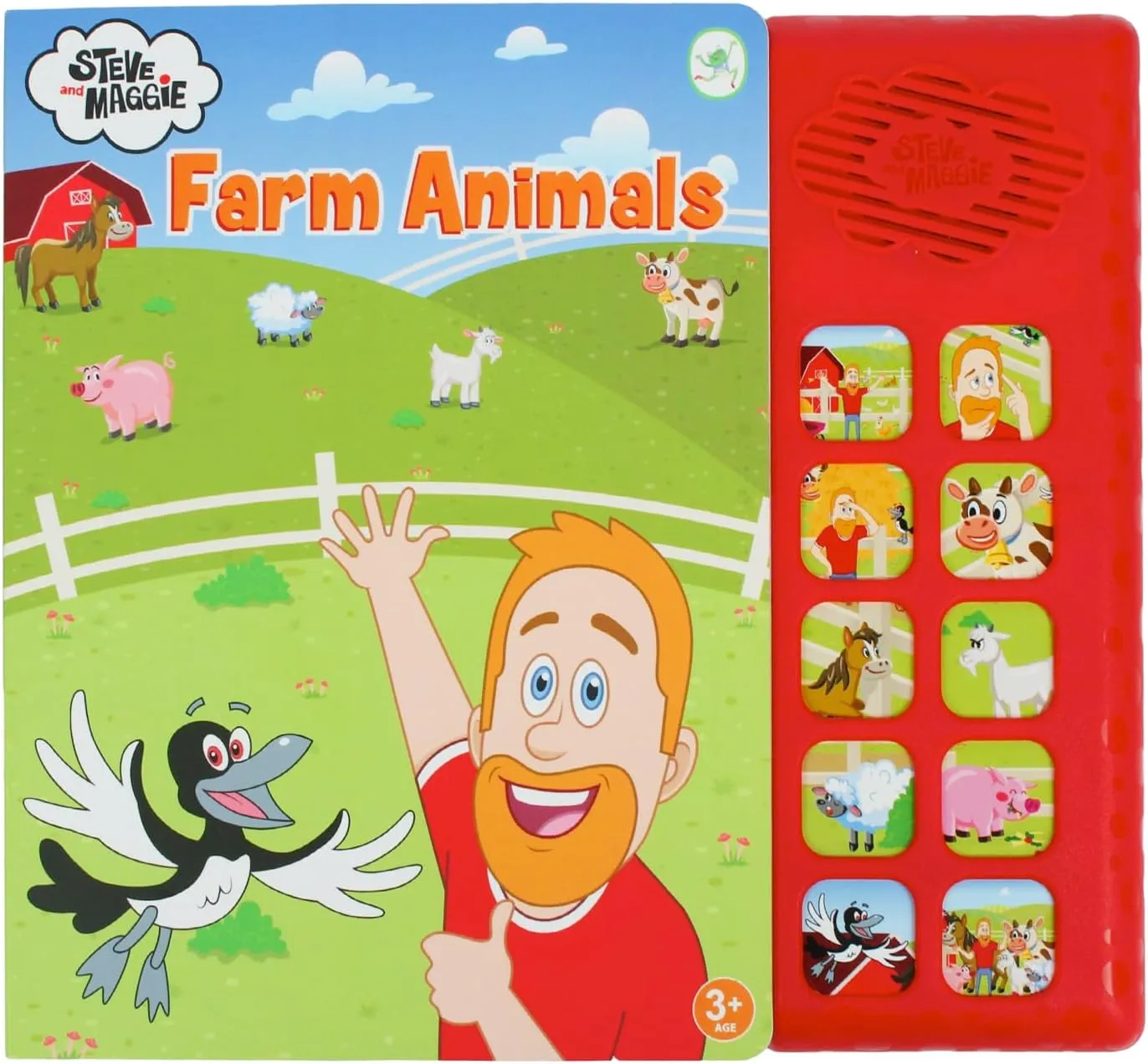 Maggie Sing-Along Farm Animals 10-Button persistent Sound Book$ Children's Animal Sound Book$ Interactive Learning Board Book for Toddlers$ Educational Toy Gift for Kids Steve and 