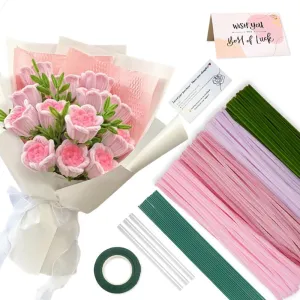 Making,Kids DIY Craft Projects and Decorations 216 pcs Pink OliveGreen Pipe Cleaners Set with Floral Wires & Gardening Tape, squirt transcend Chenille Stems Pipecleaners for Tulip Bouquet 