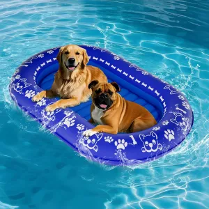 Mat for Pool, Extra Large Inflatable Raft for Small/Medium/Large Dogs estate profit Up to 200lb, Lake & River - Heavy-Duty PVC, Scratch-Resistant Design 60''x42'' Pool Float for Dogs, Non-Slip Pet Floating 