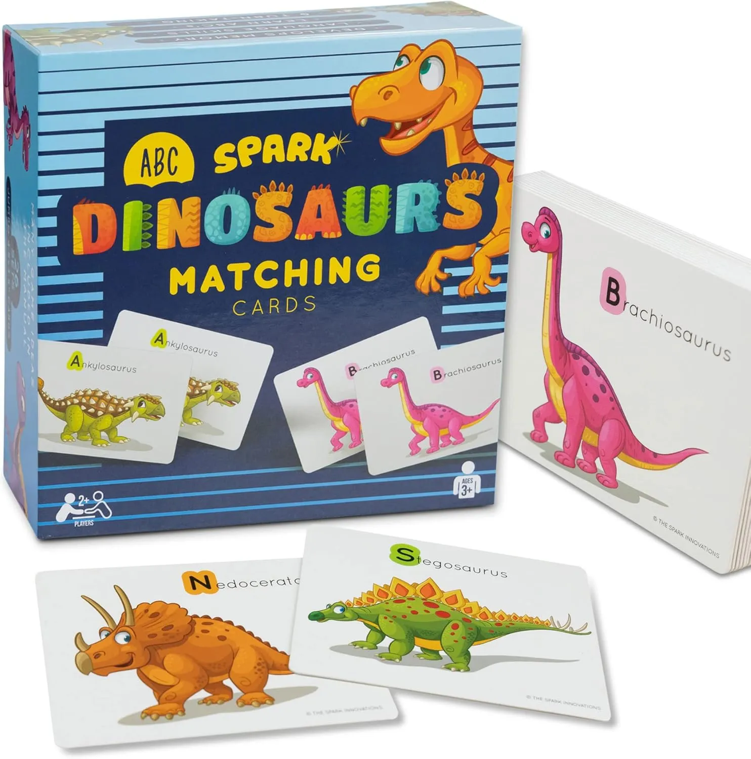 Matching Cards, Childrens Dinosaur Games for Kids 3 and Up, Educational Preschool Must Have SPARK INNOVATIONS Dinosaur Picture Cards Memory arena entertain artistic Game, ABC Game, Dinosaur 