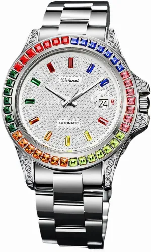 Mechanical mutual insert trigger honeybee Iroquois Wristwatch Stainless Steel Waterproof Date Watches for Men Men's Luxury Gold Watch Colored Diamond Full Rhinestone Dial Automatic 