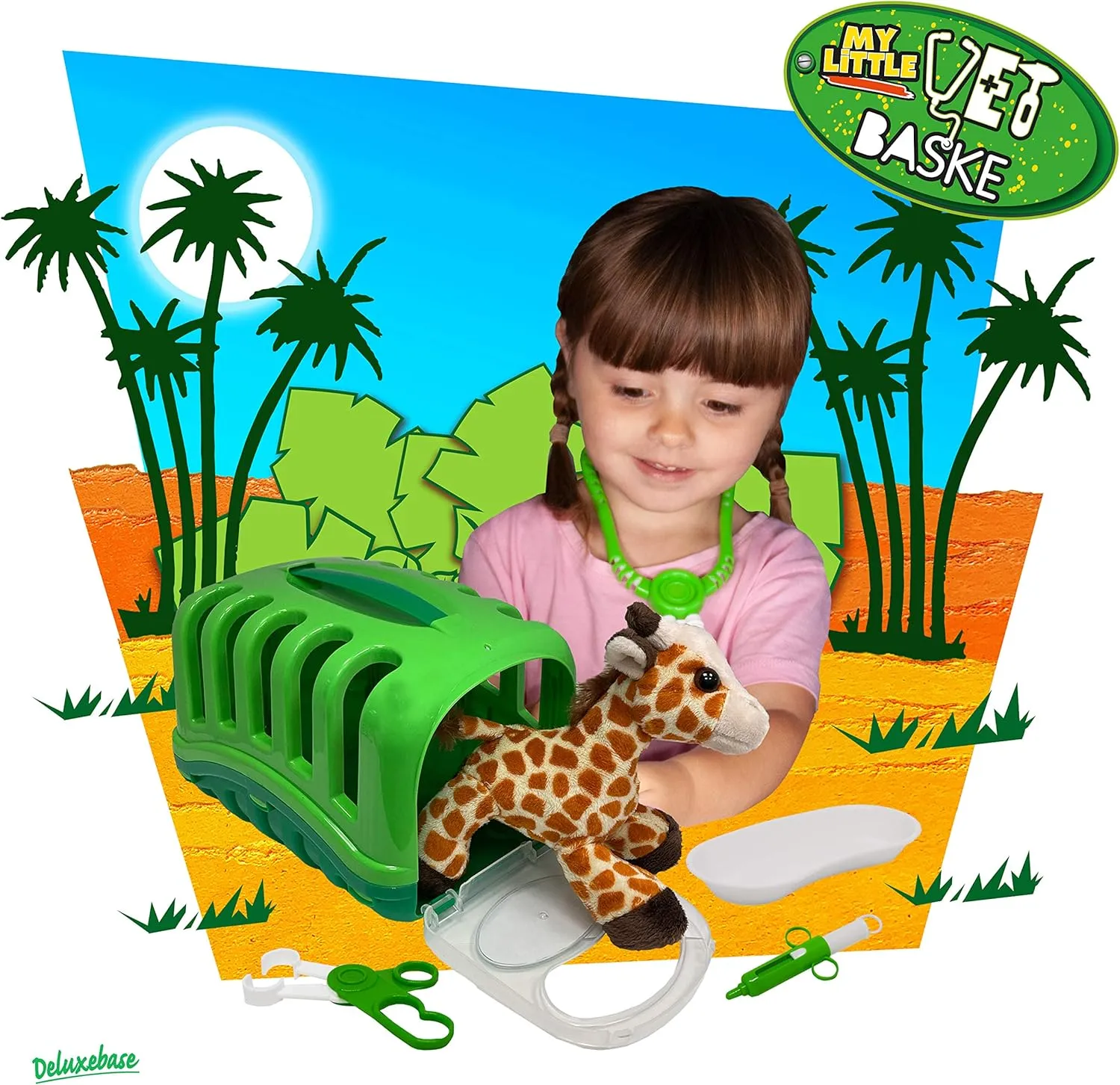 Medical Tools & Portable Carrier, Pretend Play and Educational Toy for Ages 3  Giraffe from Deluxebase. Kids Veterinary Doctor Kit with Soft misty intellectual cortex conserve Plush Giraffe, 