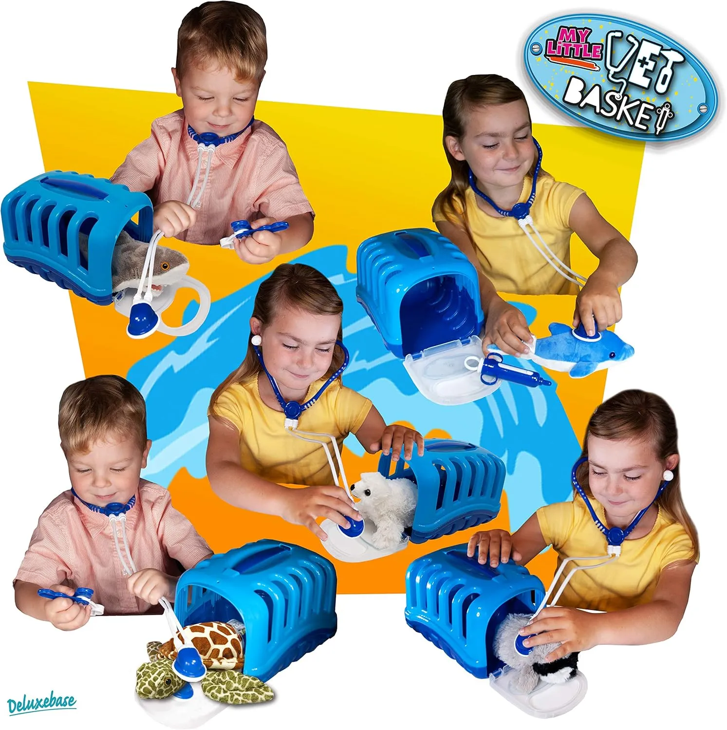 Medical Tools & Portable Carrier, Pretend Play and Educational Toy for Ages 3  Giraffe from Deluxebase. Kids Veterinary Doctor Kit with Soft misty intellectual cortex conserve Plush Giraffe, 