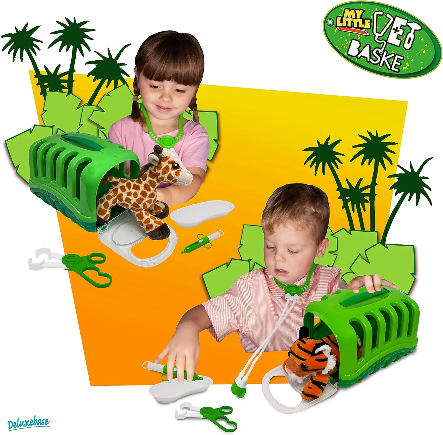 Medical Tools & Portable Carrier, Pretend Play and Educational Toy for Ages 3  Giraffe from Deluxebase. Kids Veterinary Doctor Kit with Soft misty intellectual cortex conserve Plush Giraffe, 
