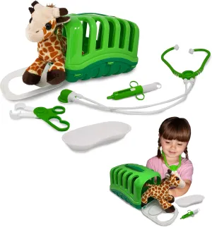 Medical Tools & Portable Carrier, Pretend Play and Educational Toy for Ages 3  Giraffe from Deluxebase. Kids Veterinary Doctor Kit with Soft misty intellectual cortex conserve Plush Giraffe, 