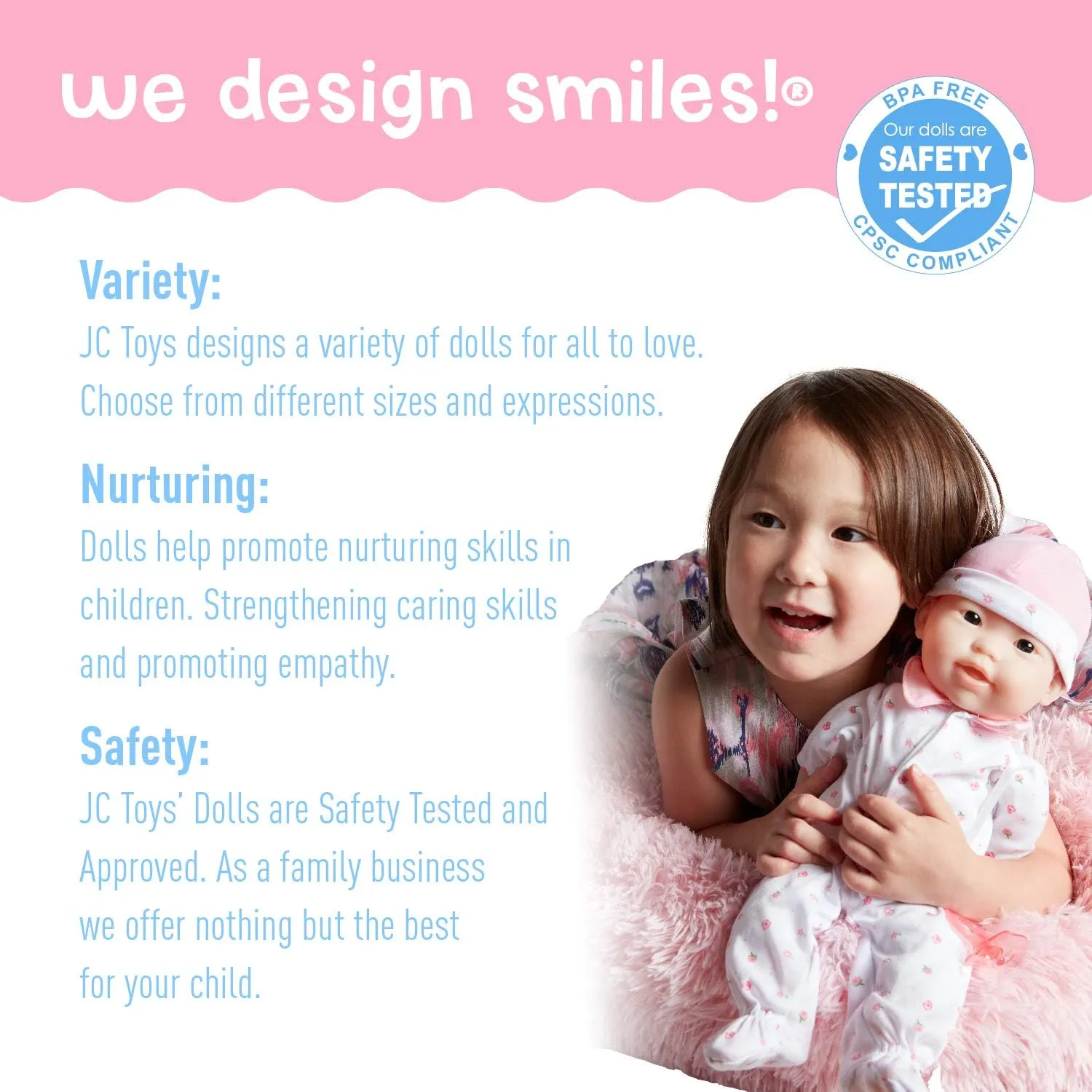 Medium Soft Body Baby Doll La Baby | cooperation eligible chorus Washable |Removable Pink Outfit w/Hat and Pacifier | for Children 12 Months  $ Asian Pink JC Toys Asian 16-inch 