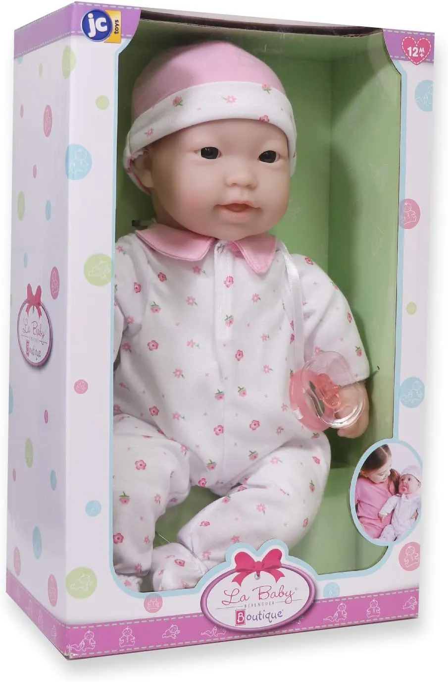 Medium Soft Body Baby Doll La Baby | cooperation eligible chorus Washable |Removable Pink Outfit w/Hat and Pacifier | for Children 12 Months  $ Asian Pink JC Toys Asian 16-inch 