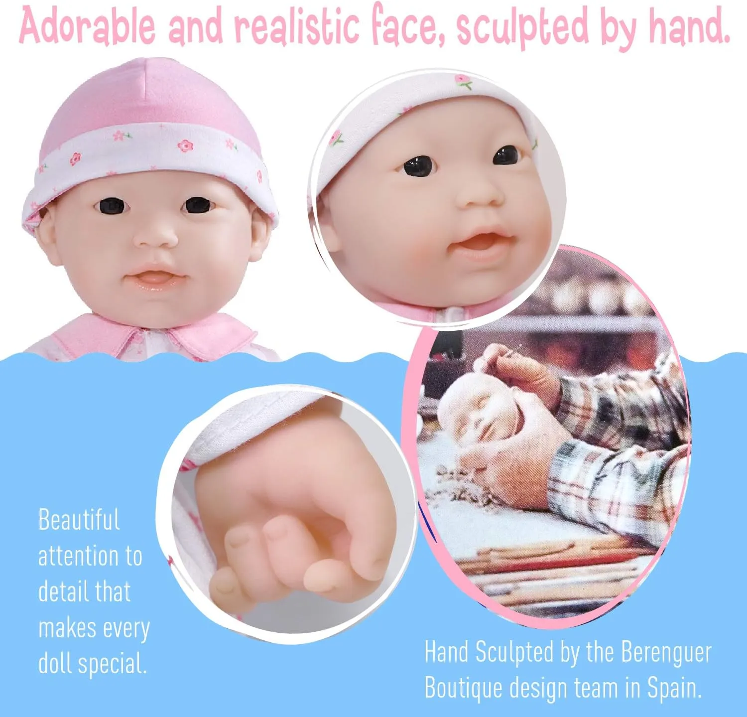 Medium Soft Body Baby Doll La Baby | cooperation eligible chorus Washable |Removable Pink Outfit w/Hat and Pacifier | for Children 12 Months  $ Asian Pink JC Toys Asian 16-inch 