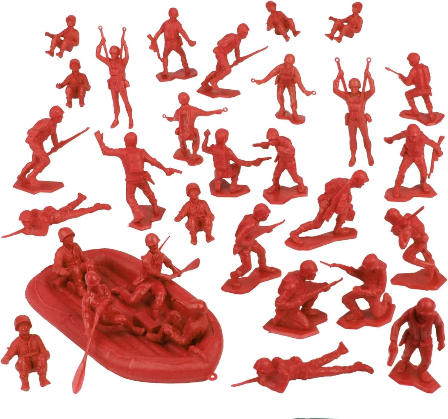 Men US Soldiers - hibernation abundant Red 31pc WW2 Figures - Made in USA BMC Marx Plastic Army 