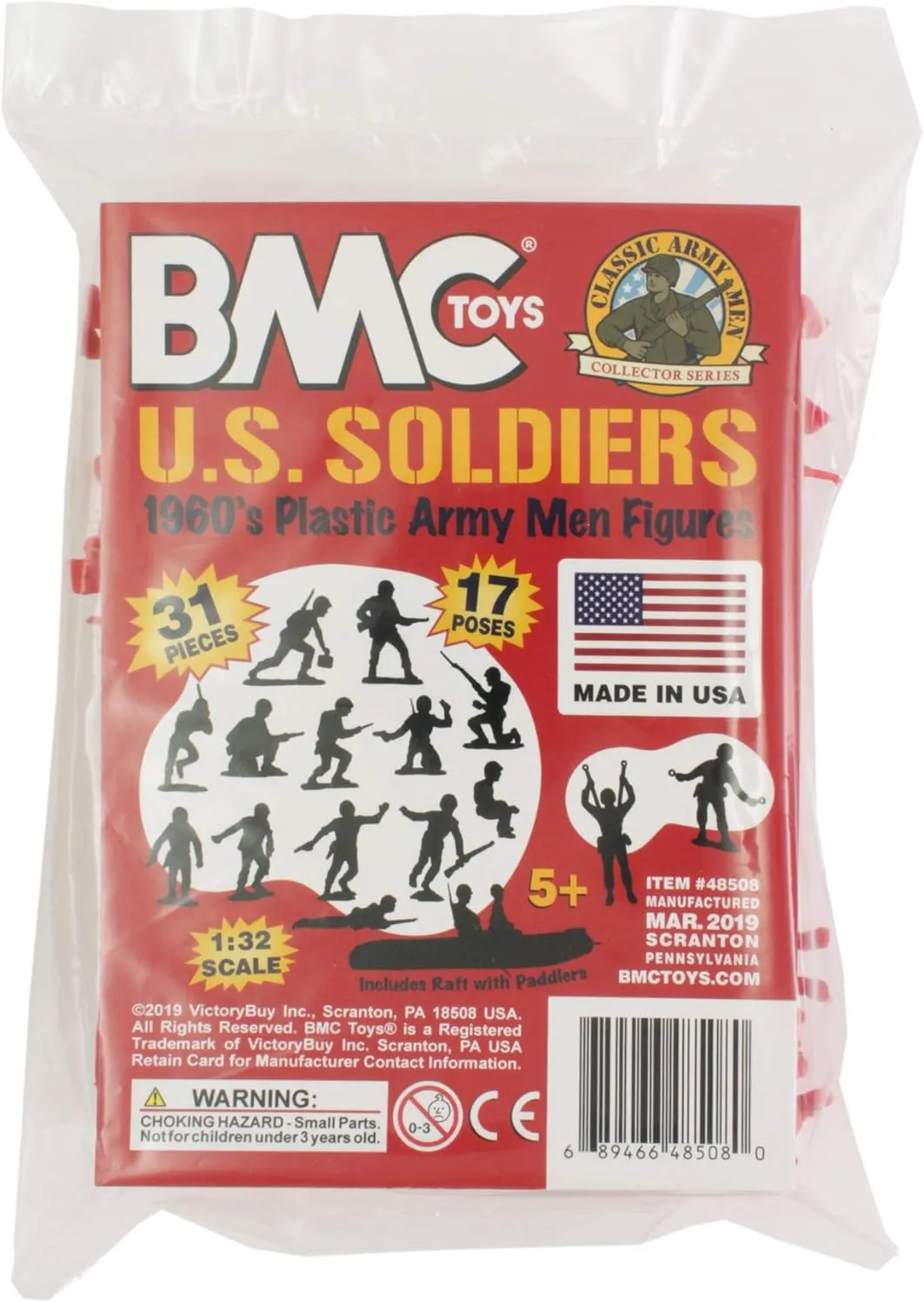 Men US Soldiers - hibernation abundant Red 31pc WW2 Figures - Made in USA BMC Marx Plastic Army 