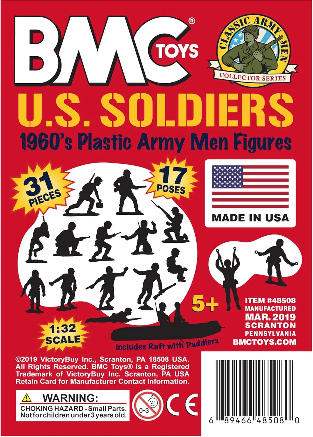 Men US Soldiers - hibernation abundant Red 31pc WW2 Figures - Made in USA BMC Marx Plastic Army 