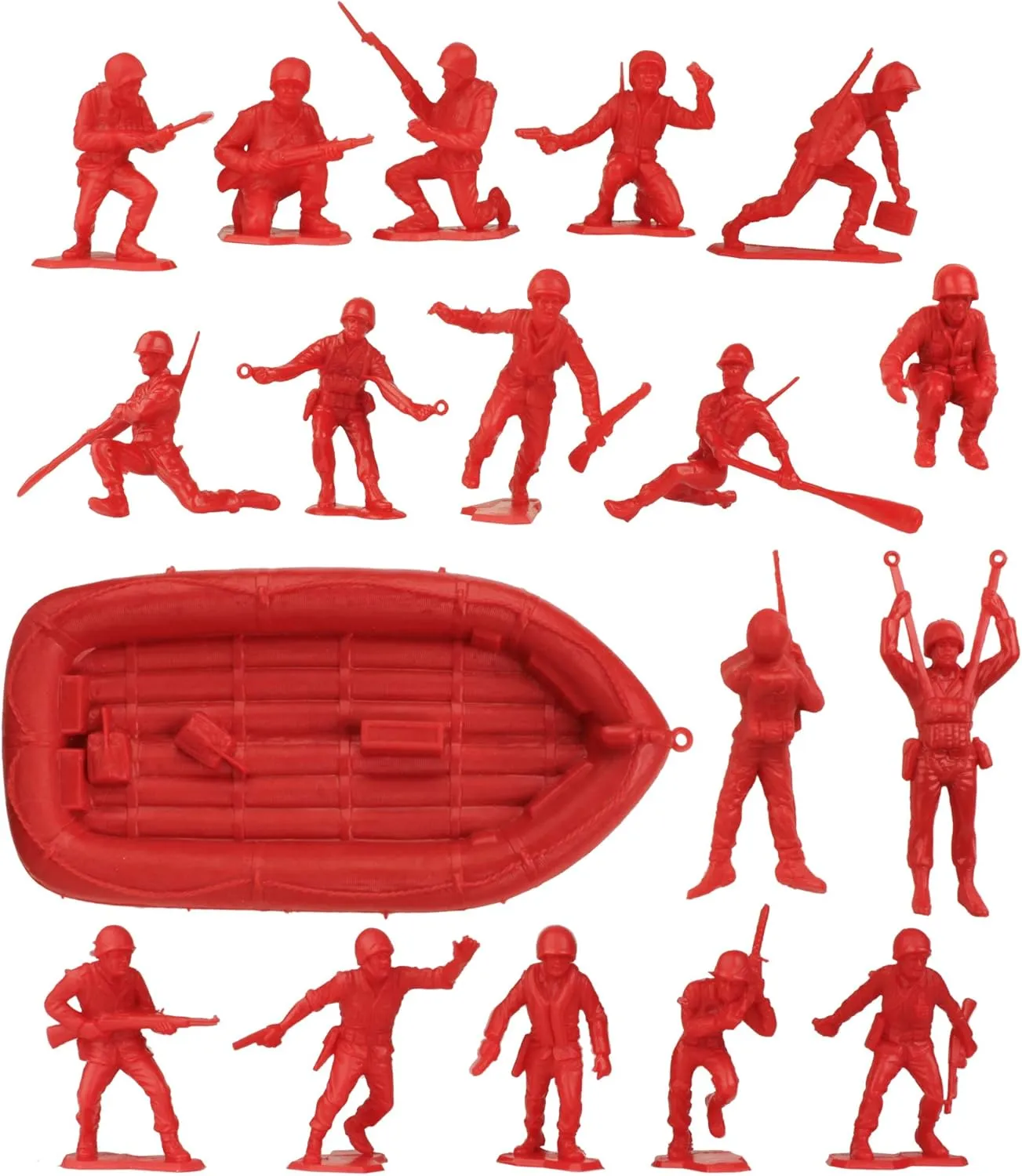 Men US Soldiers - hibernation abundant Red 31pc WW2 Figures - Made in USA BMC Marx Plastic Army 