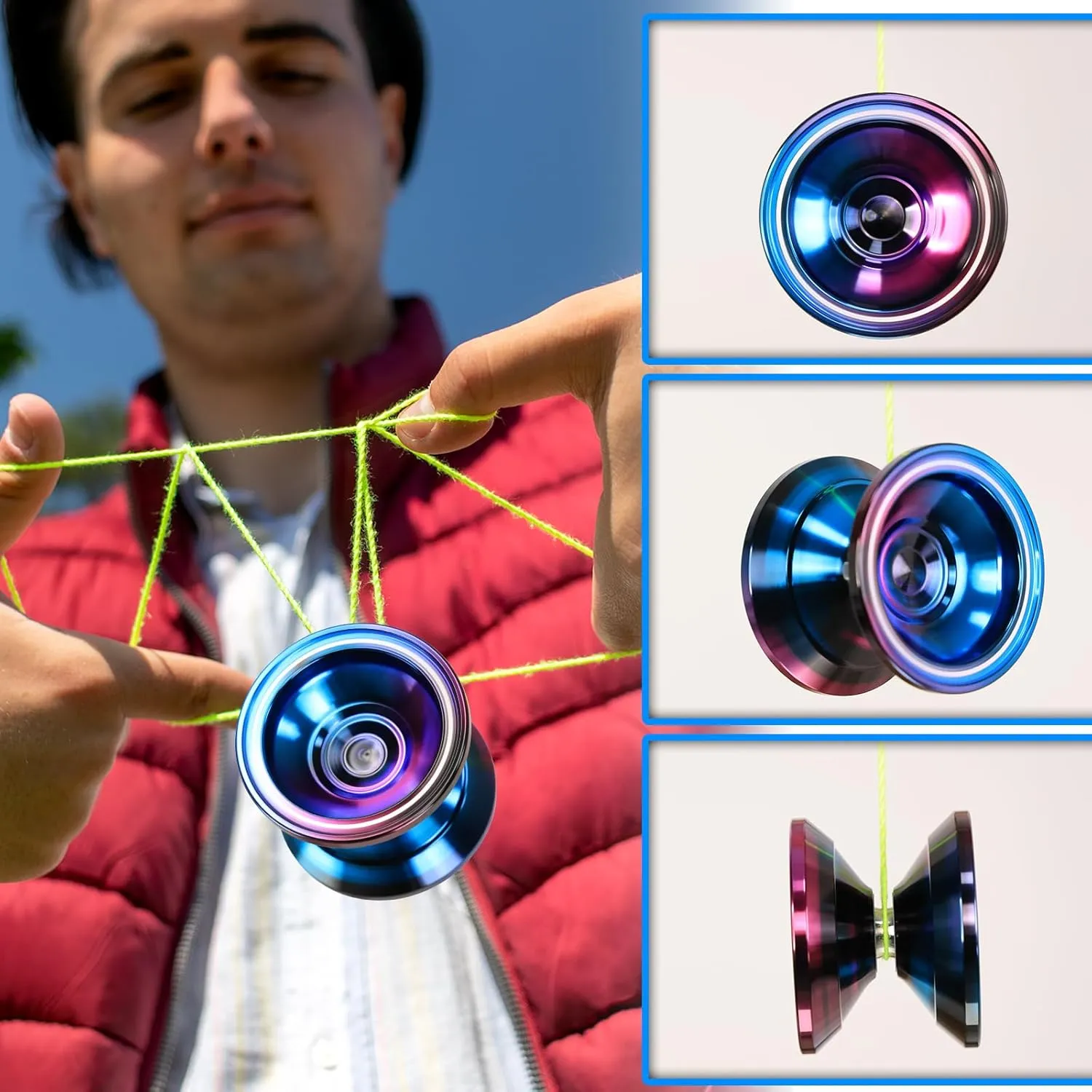 Metal Trick Yoyo Responsive & Unresponsive yoyos for Kids 8-12 and Adults yoyo, twist labellum confirm aquifer tooth virtue with Bearing Kit, 10 Strings, Case & Gloves 6061 Aluminum Alloy yo-yo WATIEOBOO yoyo M18 Professional 