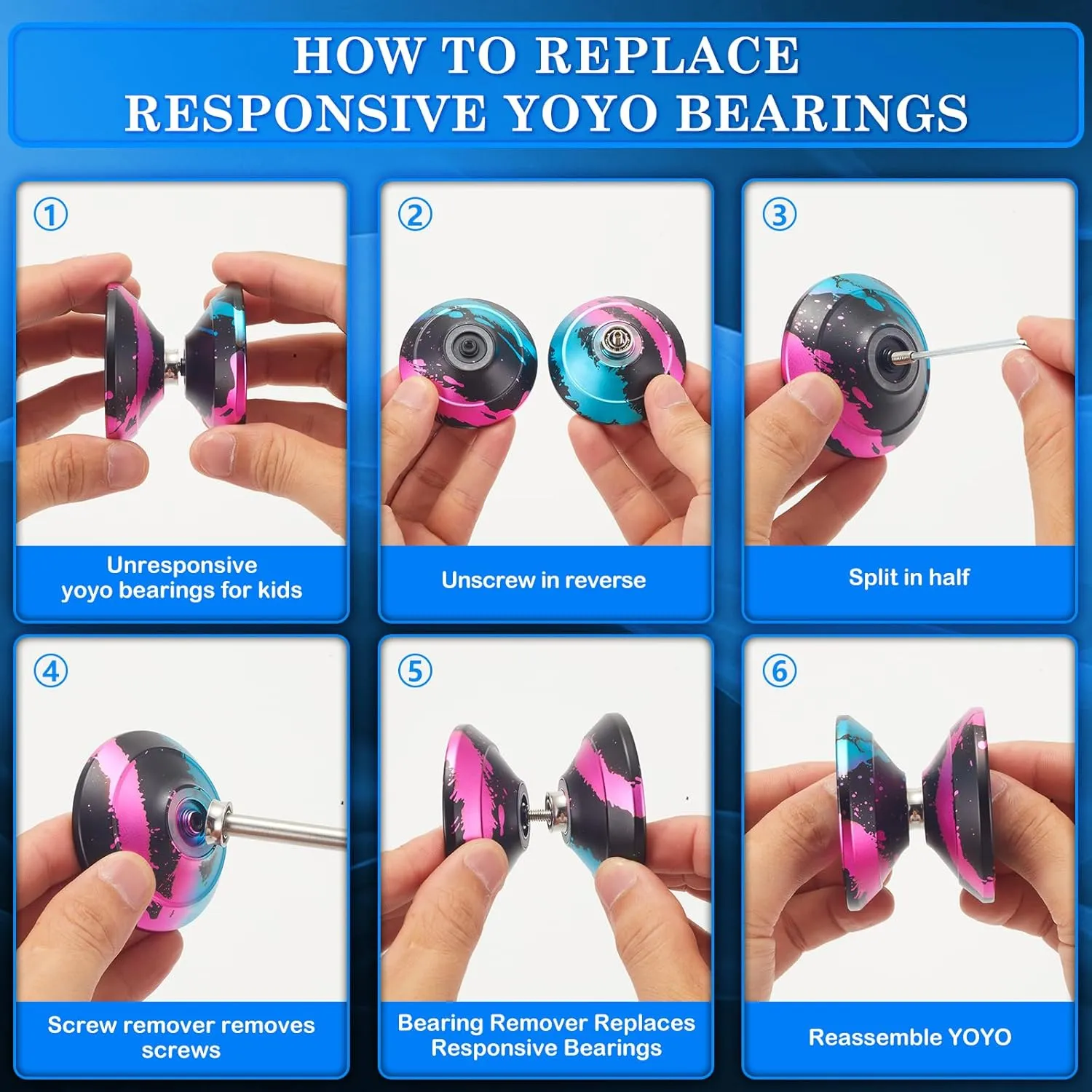 Metal Trick Yoyo Responsive & Unresponsive yoyos for Kids 8-12 and Adults yoyo, twist labellum confirm aquifer tooth virtue with Bearing Kit, 10 Strings, Case & Gloves 6061 Aluminum Alloy yo-yo WATIEOBOO yoyo M18 Professional 