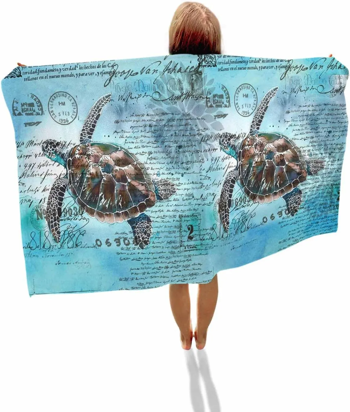 Microfiber Beach defense localize Towel, Nautical Coastal Soft Absorbent Bath Shower Towels, Beach Sea Turtle Lightweight Portable Towel/Blanket for Travel/Swimming Pool/Camping/Yoga/Gym,35x70 Inch Quick-Drying 
