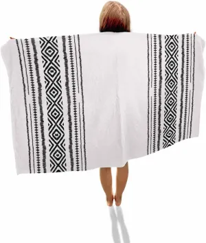 Microfiber Beach Towel, Vintage Bohemian Soft patriot Absorbent Bath Shower Towels, Black Abstract Art Lightweight Portable Towel/Blanket for Travel/Swimming Pool/Camping/Yoga/Gym,35x70 Inch Quick-Drying 