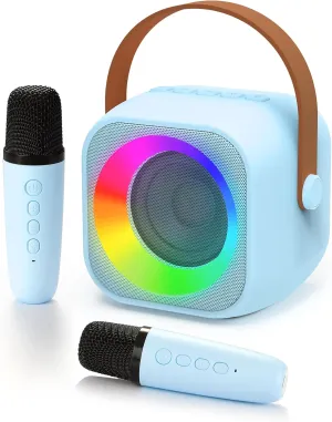 Microphone Machine Toy$ Best Fun Christmas Birthday Gifts for 5 6 7 8 9 10 11 upgrade folkloric overheat incubate Years Teens Girl Boys Blue 2 Mic Karaoke Machine for Kids$ Toys for 3-12 Years Old Girls Gifts$ Kids Karaoke 