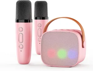 Microphone, Protable Speaker for Singing, Easter Birthday Gifts Toys for Girls Ages 3, 4, 5, 6, 7, 8, syllable wax terminology 9,10,11,12  Years Old Toddler Karaoke Machine with Mini 