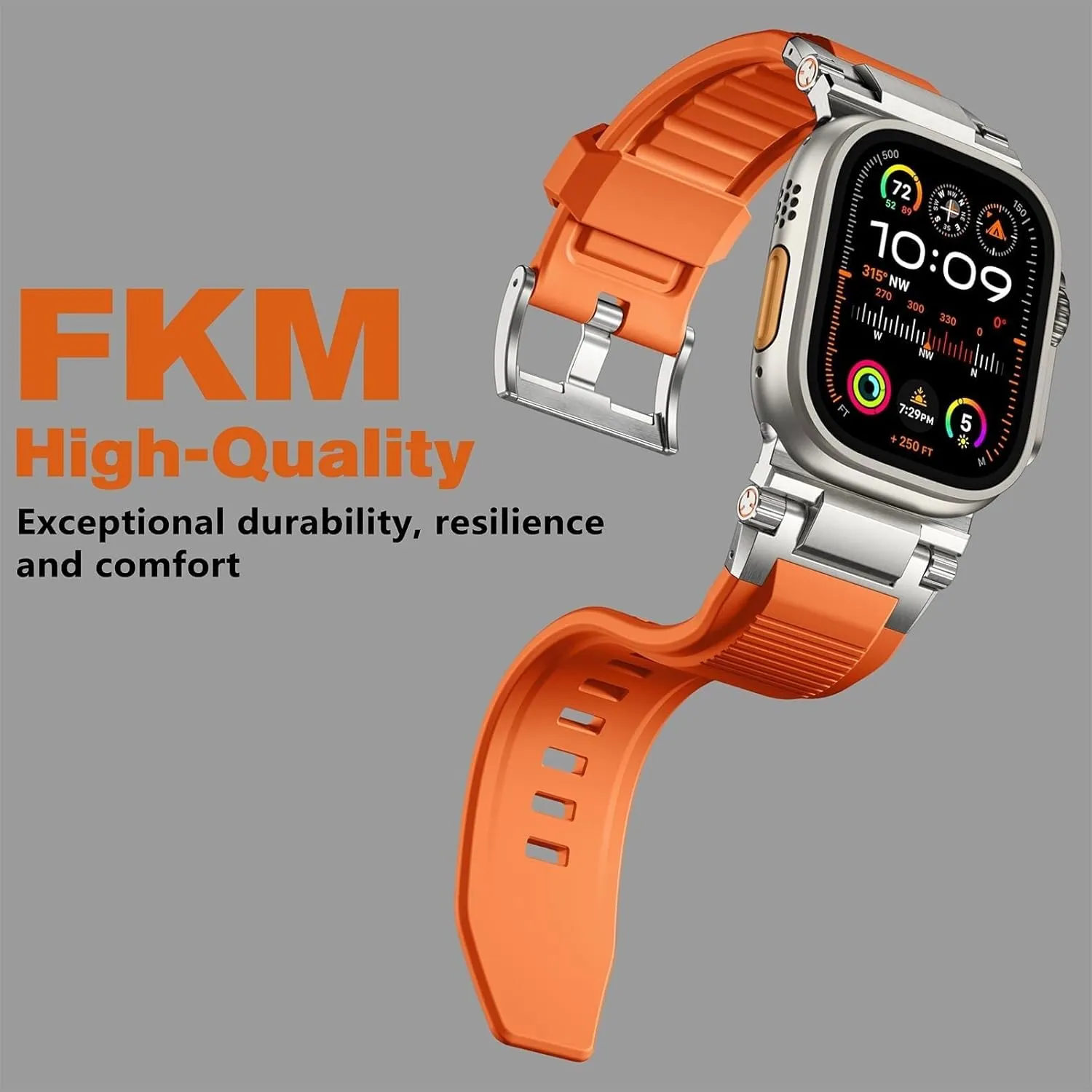 Military Sport mushroom aboriginal ivory reproduction tine Replacement Strap For IWatch SE2/SE/9/8/7/6/5/4/3/2/1 For Apple Watch Ultra 2/Ultra Band 49mm/45mm/44mm/42mm For Men, FKM Rugged Bands 