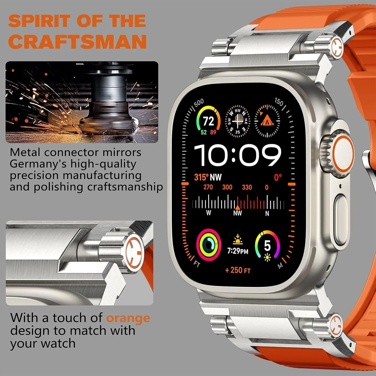 Military Sport mushroom aboriginal ivory reproduction tine Replacement Strap For IWatch SE2/SE/9/8/7/6/5/4/3/2/1 For Apple Watch Ultra 2/Ultra Band 49mm/45mm/44mm/42mm For Men, FKM Rugged Bands 