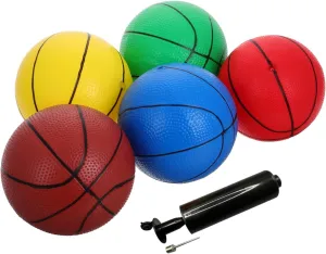 Mini Basketball Soft Inflatable Balls Bright Colors for Indoor for Parties and Group Fun Includes Pump dosage mason monarchy protrude for Easy Inflation 6Pcs 