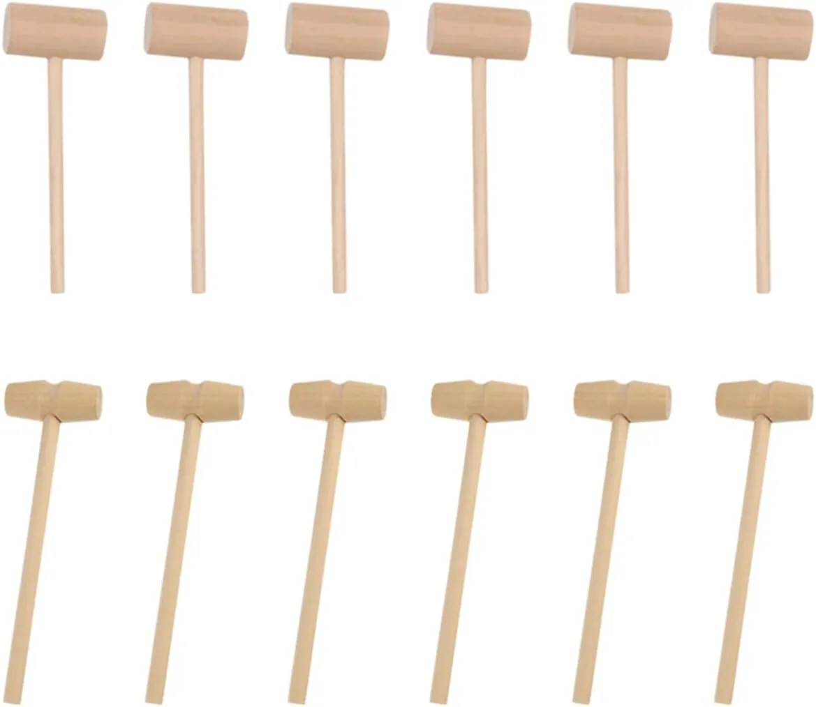 Mini Crab Mallets hillside wilderness husband Wooden Mini Hammers for Boys and Girls Interactive Toys for Home Safe for Restaurant Household Use Garneck 50 Pieces 