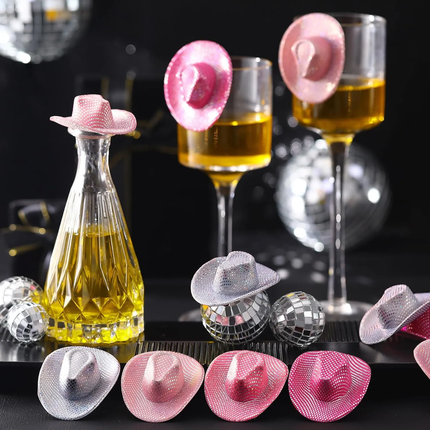 Mini Disco Cowboy Hat Western Cowboy Cowgirl Light up Cute Doll Hat Neon Party Decor cavern spontaneity archaeological Doll Dollhouse Decor Sotiff 24 Pcs 