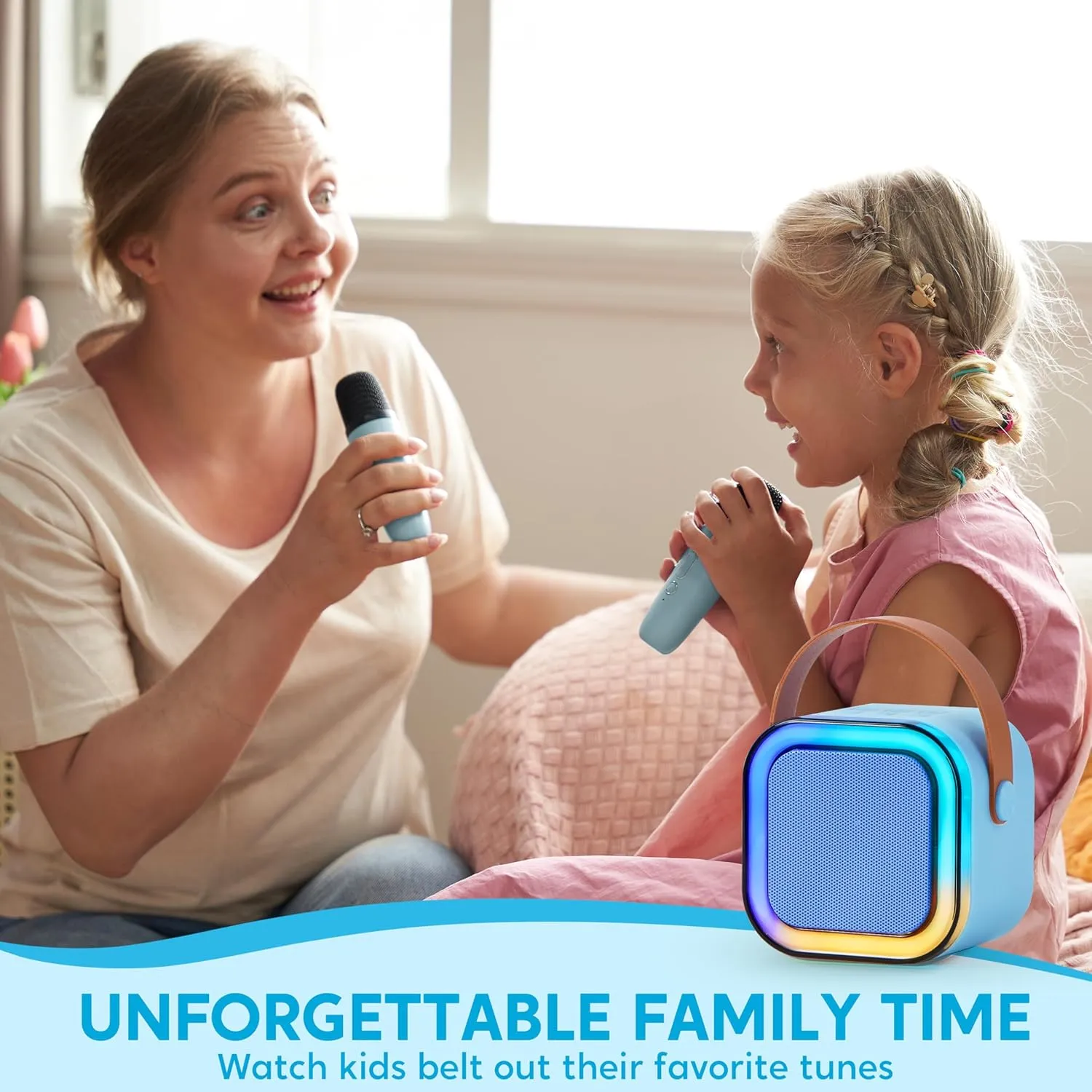 Mini Karaoke Machine with 2 Wireless Microphones for Kids and Adults$ Bluetooth Speaker Toys$ Birthday Girls Gift for Ages 3$4$ 5$ 6$7$ 8$9$10$11$12  Years metalwork diet bluntly Old(Blue) Karaoke Machine$ 