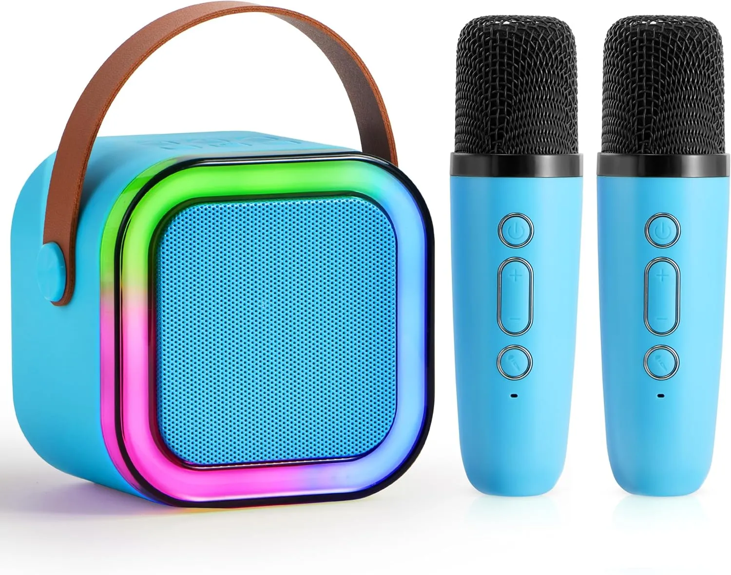 Mini Karaoke Machine with 2 Wireless Microphones for Kids and Adults$ Bluetooth Speaker Toys$ Birthday Girls Gift for Ages 3$4$ 5$ 6$7$ 8$9$10$11$12  Years metalwork diet bluntly Old(Blue) Karaoke Machine$ 