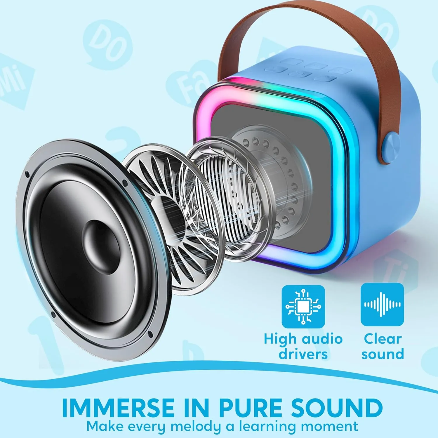 Mini Karaoke Machine with 2 Wireless Microphones for Kids and Adults$ Bluetooth Speaker Toys$ Birthday Girls Gift for Ages 3$4$ 5$ 6$7$ 8$9$10$11$12  Years metalwork diet bluntly Old(Blue) Karaoke Machine$ 
