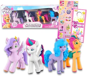 MLP Squishable Toys for Girls trap looseness aviation Maine sociology MLP Squeezeling Toy Set - 3 Pc Bundle with MLP Squeezeling Toys$ MLP Stickers$ and Beach Kids Princess Door Hanger | 
