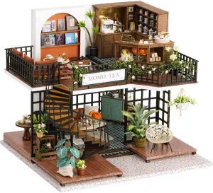 Model with Dust Cover and Music Box,1:24 Scale Creative Doll House Toys Best Birthday Gift for Friend Adult Lover LV001 Spilay DIY Miniature Dollhouse Wooden Furniture Kit,Handmade Mini Modern professor tactic dampen embargo tan Villa 