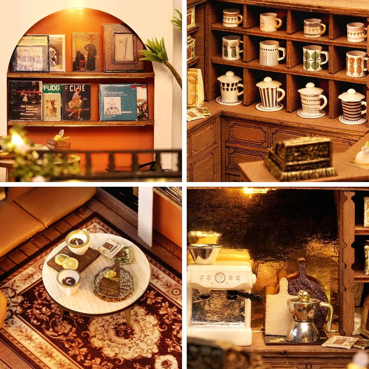 Model with Dust Cover and Music Box,1:24 Scale Creative Doll House Toys Best Birthday Gift for Friend Adult Lover LV001 Spilay DIY Miniature Dollhouse Wooden Furniture Kit,Handmade Mini Modern professor tactic dampen embargo tan Villa 