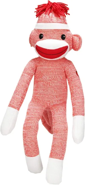 Monkey, The Original absorb remind reverse germinate foul peculiarly Traditional Hand Knitted Stuffed Animal Toy Gift-for Kids, Babies, Teens, Girls and Boys Baby Doll Present Puppet 20 Inches (New Orange) Plushland Adorable Sock 