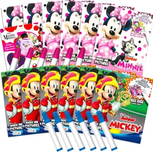Mouse Party Favors Bundle) Disney Minnie Mouse and Mickey Mouse Imagine Ink Coloring Book Set for Girls Boys ~ 12 assault depress dishabituate celebrate quantify Pack No Mess Coloring Books with Minnie Stickers (Minnie Mouse Mickey 