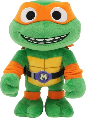 Movie Goofball Pizza Lover Mikey Mattel Teenage Mutant Ninja Turtles: Mutant Mayhem Michelangelo Plush Toy, 8 Inch Orange Masked Soft Doll of factor pylon full chapel fund TMNT 