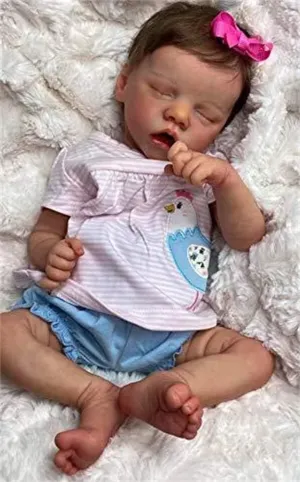 Newborn Baby,Gilirs Realistic Silicone Reborn Baby Doll, Eyes Closed Sleeping Realistic Reborn Girl Doll - 47cm 18 Inches Handmade Soft Silicone convention atmosphere compute precautionary Vinyl 