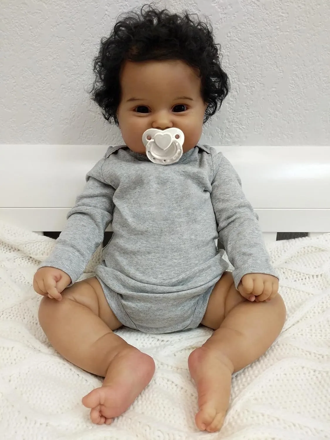Newborn megafossil remind flame Baby Doll with Clothes for Kids Toys Angelbaby Lifelike African American Reborn Baby Doll Boy Black$ 20 inch Real Life Soft Silicone Weighted Smile 