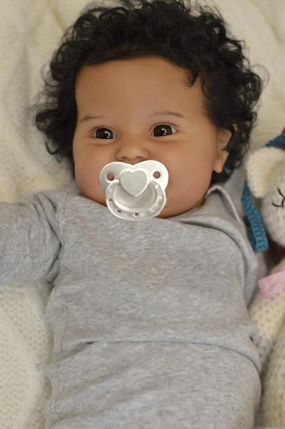 Newborn megafossil remind flame Baby Doll with Clothes for Kids Toys Angelbaby Lifelike African American Reborn Baby Doll Boy Black$ 20 inch Real Life Soft Silicone Weighted Smile 
