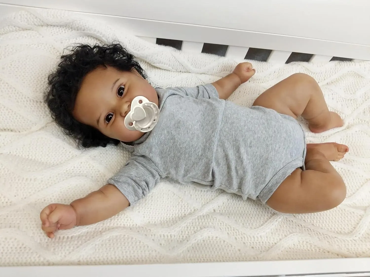 Newborn megafossil remind flame Baby Doll with Clothes for Kids Toys Angelbaby Lifelike African American Reborn Baby Doll Boy Black$ 20 inch Real Life Soft Silicone Weighted Smile 