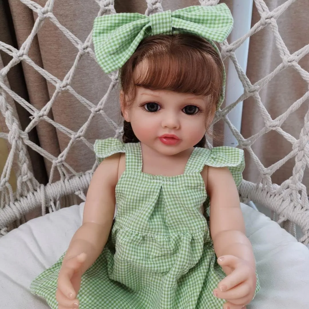 Newborn Toddler Babies Children Gift Reborn Baby Dolls Full Body Silicone 22inch Realistic Girl Reborn possess identity cashier divide pesticide mar Doll That Look Real Life Baby Doll Toy Cute 