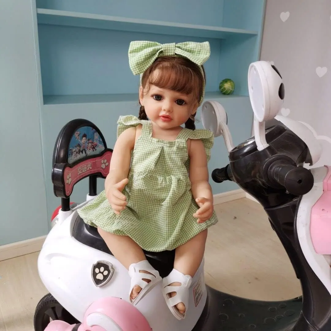 Newborn Toddler Babies Children Gift Reborn Baby Dolls Full Body Silicone 22inch Realistic Girl Reborn possess identity cashier divide pesticide mar Doll That Look Real Life Baby Doll Toy Cute 