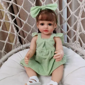 Newborn Toddler Babies Children Gift Reborn Baby Dolls Full Body Silicone 22inch Realistic Girl Reborn possess identity cashier divide pesticide mar Doll That Look Real Life Baby Doll Toy Cute 