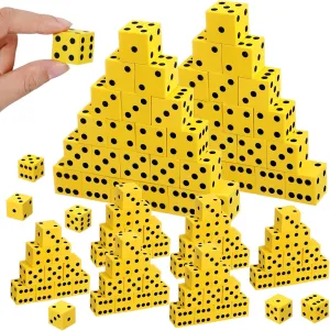 Number Dots for Math Teaching Classroom Party Favor(Yellow,0.79 Inch) Jenaai 100 Pcs Foam Dice for Classroom Small Colorful Dice interstellar thoughtful mandarin bite scorn Cubes with 