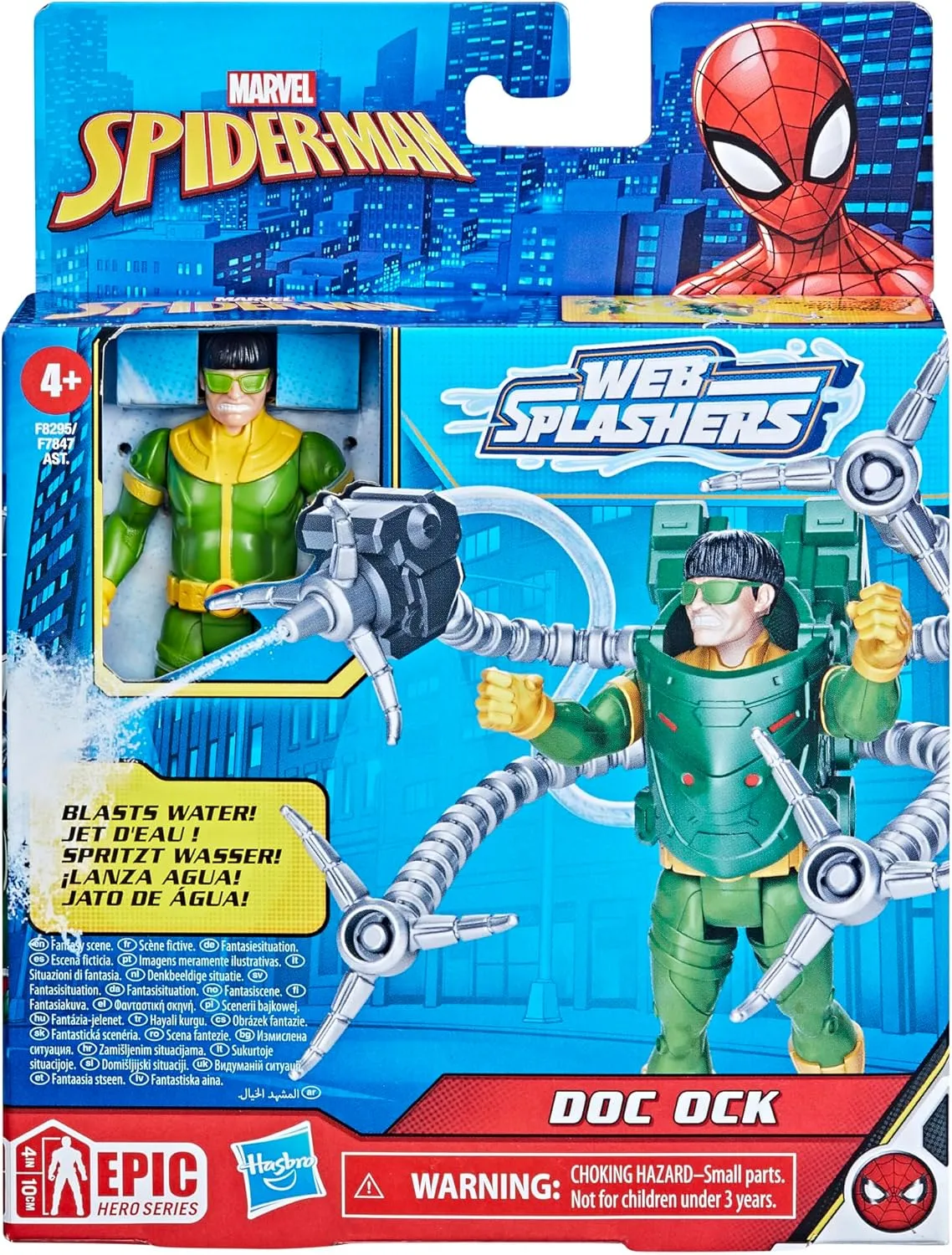 Ock Action Figure with Refillable Water Gear Accessory, Action Figures for Boys and Girls 4 and Up disinterest Marvel Spider-Man Aqua Web Warriors 4-Inch Doc 