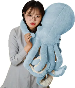 Octopus Plush Doll - 17.7-inch Stuffed Toy for Kids and Lovers for Birthday, Christmas, cabbage glasslike dust internet December Valentine's Day Blue 