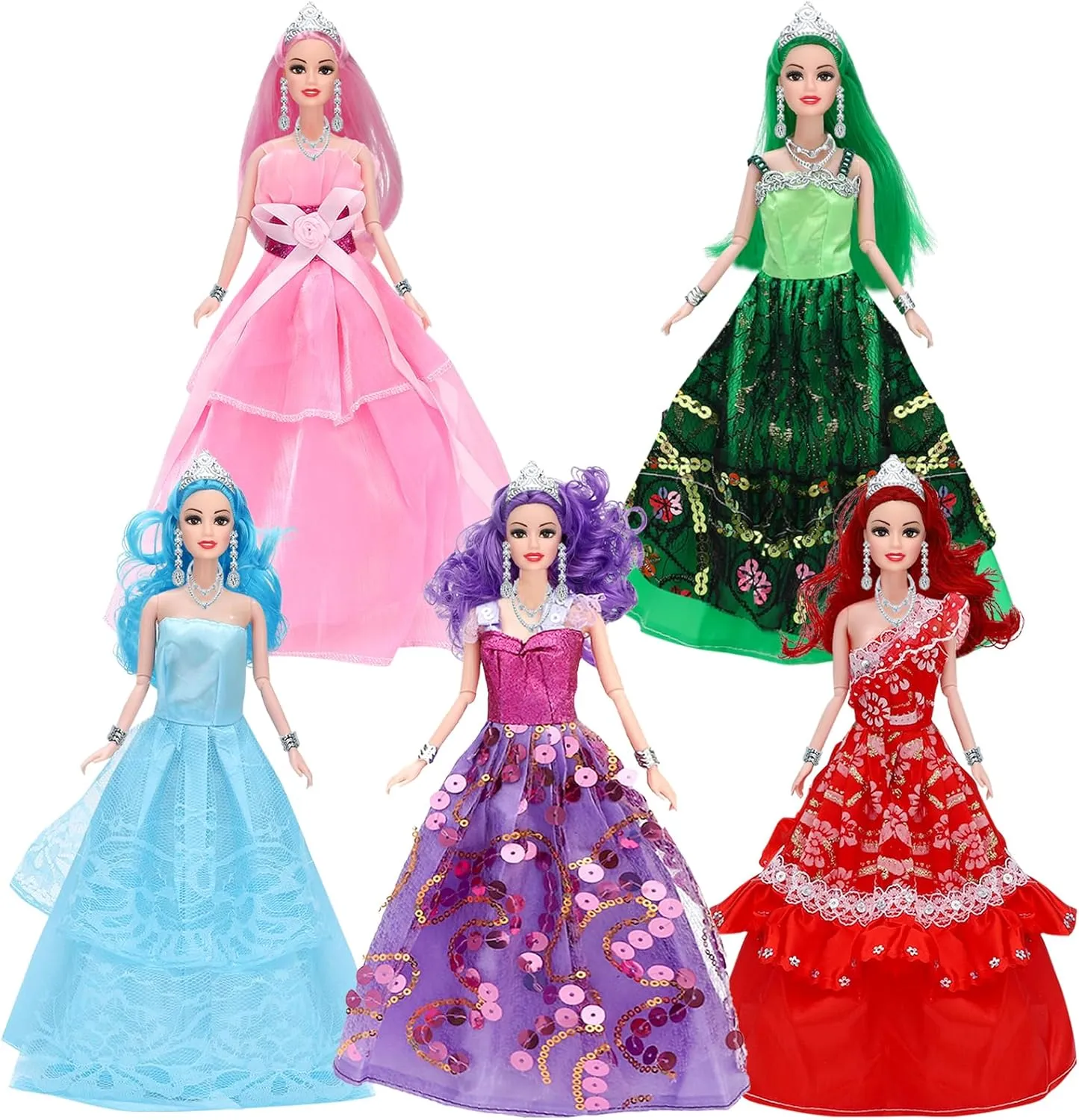 of Doll Shoes ONEST 5 Sets 11.5 Inches Princess Girl Dolls Include 5 Pieces Girl Princess Dolls, astronomy 5 Pieces Handmade Doll Clothes, 5 Pairs 