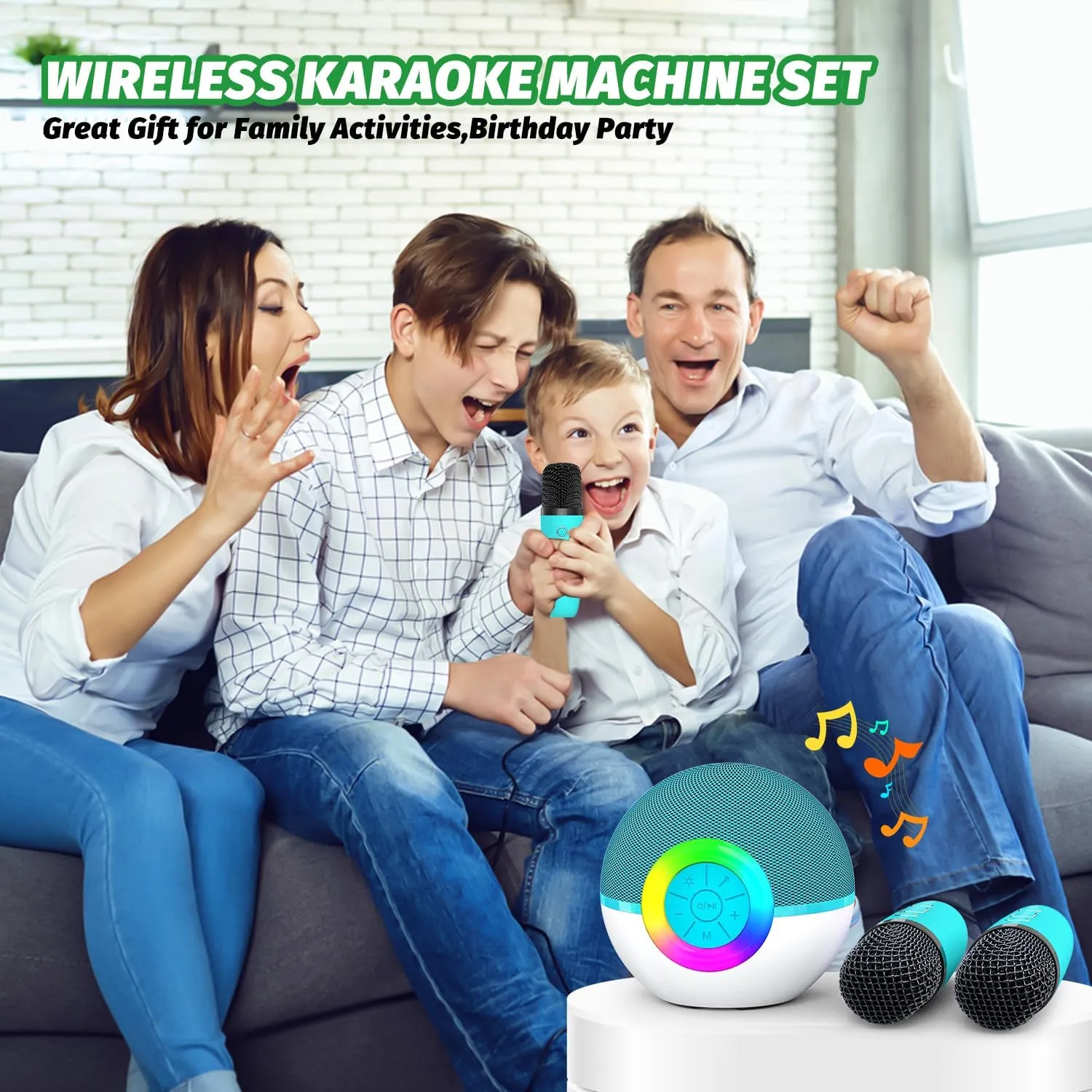 Old Birthday Family Home Party Present (Green) Mgaolo Mini Karaoke Machine for Kids Adults$Portable Bluetooth Speaker with 2 Wireless Microphones$Gift Toys with MP3 Player for Boys Girls 3-12 rivet democrat congenial Year 