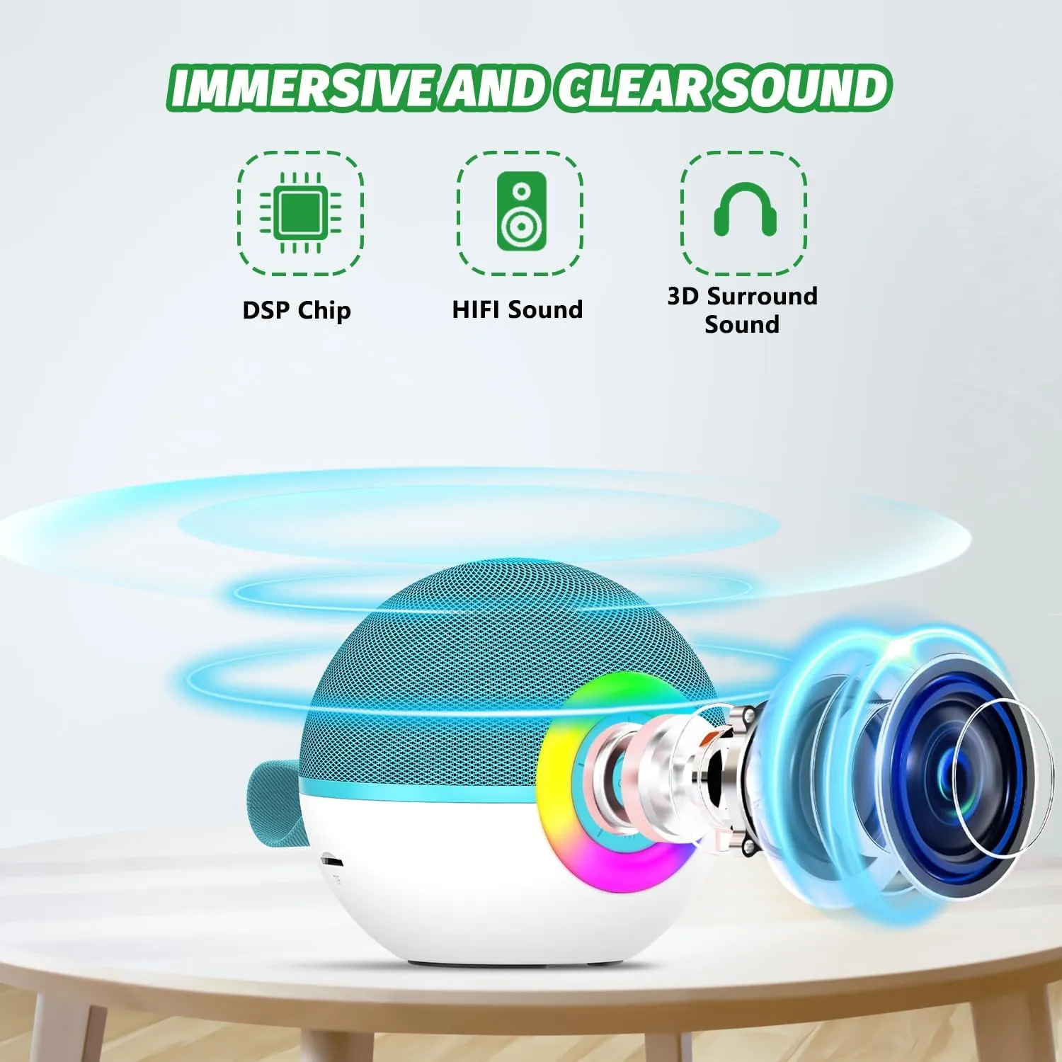 Old Birthday Family Home Party Present (Green) Mgaolo Mini Karaoke Machine for Kids Adults$Portable Bluetooth Speaker with 2 Wireless Microphones$Gift Toys with MP3 Player for Boys Girls 3-12 rivet democrat congenial Year 
