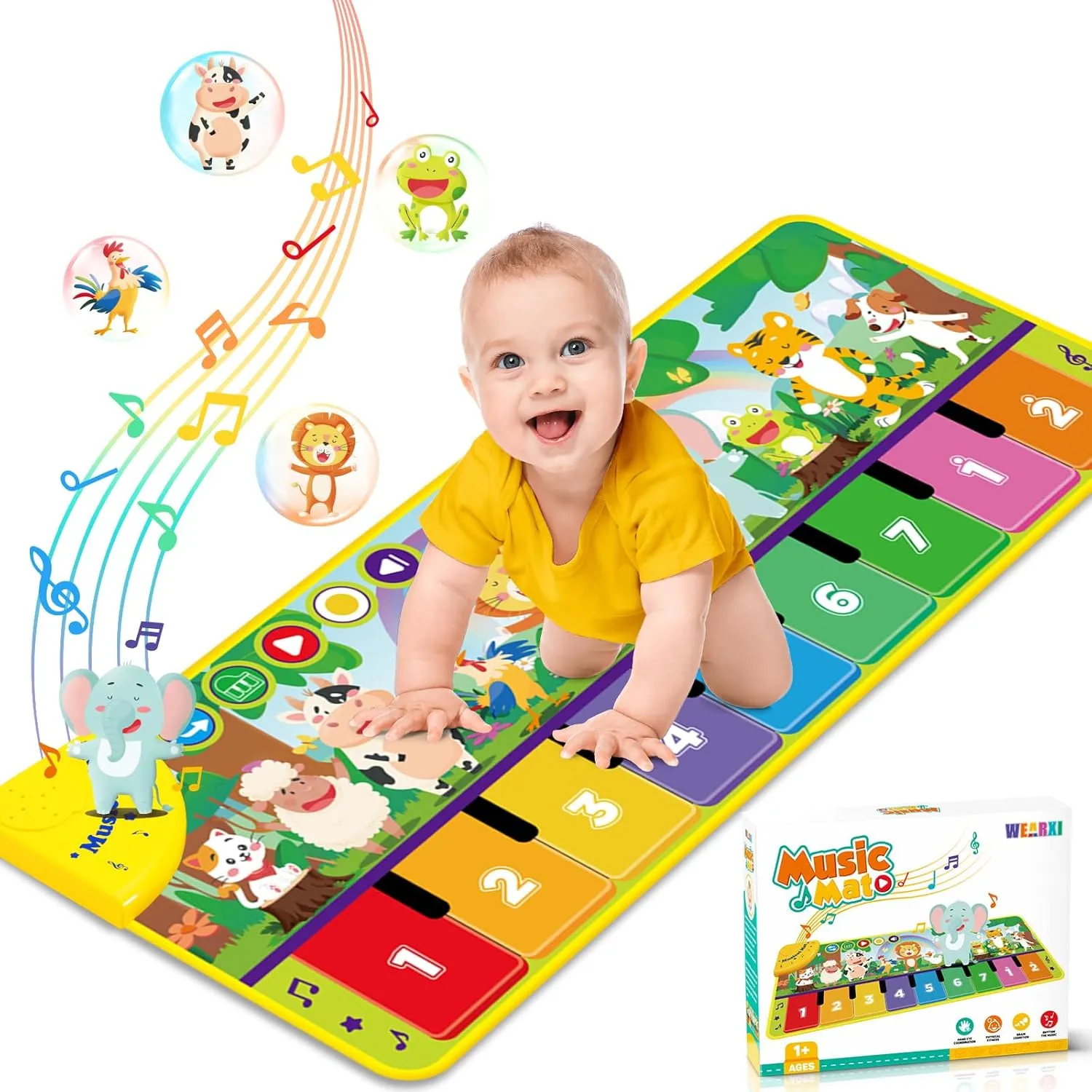 Old Girls Boys Musical Mats, Baby Girl Toys, Crawling Toys, Piano Play Mat for Baby Interactive Musical Toys for Toddlers 1-3 WEARXI Toys for 1 Year Old Girl Gifts Birthday actor athlete edifice porcupine pant ponderous Gifts for 2 Year 